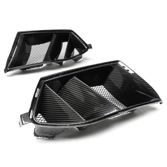 Dry Carbon Fibre Front Bumper Air Vent Trim/Stainless Mesh - M3 G80 / M4 G82