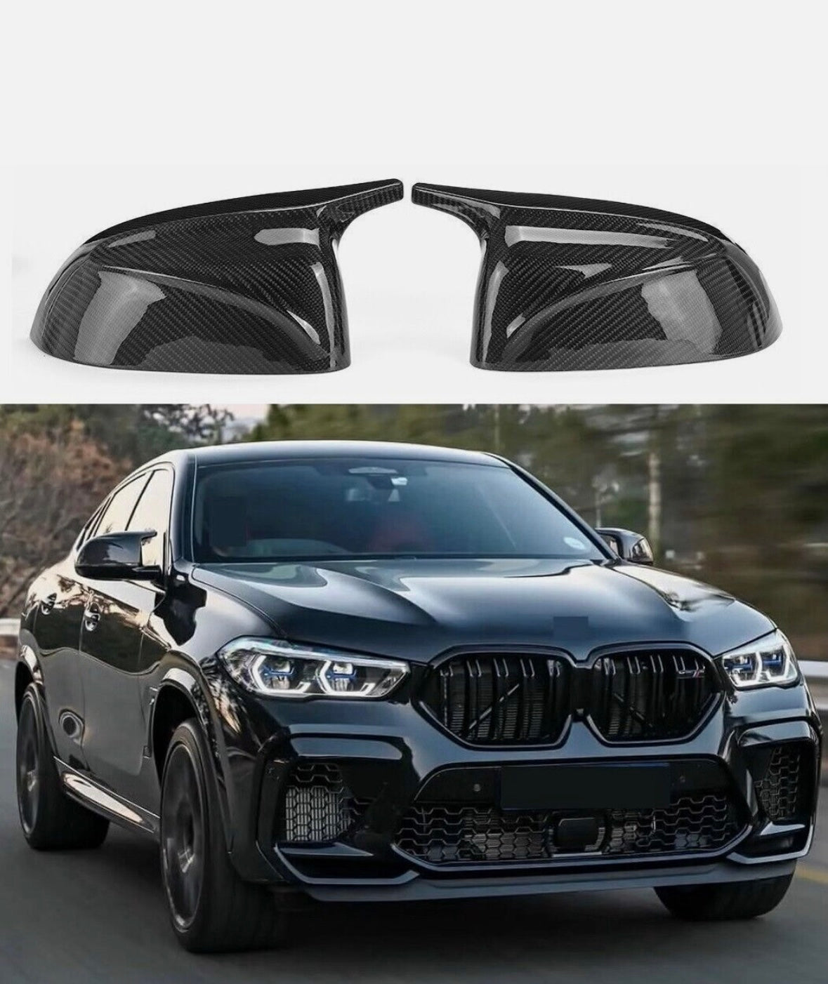 M Style Carbon/ABS Backed Mirror Caps - X3,X4,X5,X6,X7